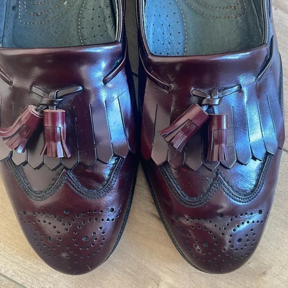 Dexter Leather Loafers Mens Size 9.5 M Burgundy Red Kiltie Tassel 405806